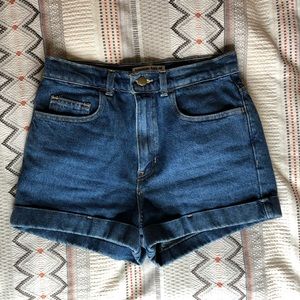 American Apparel high-rise denim shorts